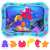 Sensory Mat, Ocean Blue, Baby Play Mat, Inflatable Tummy Time Mat, Water Mat, Baby Development Mat, with detachable shapes