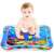 Baby playing on Sensory Mat, Ocean Blue, Inflatable Tummy Time Mat, Water Mat, Baby Development Mat
