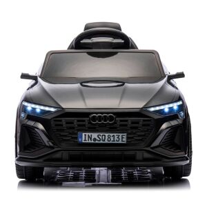 Fekete Audi SQ8 elektromos kisautó gyerekeknek, elülső nézet - R-Sport