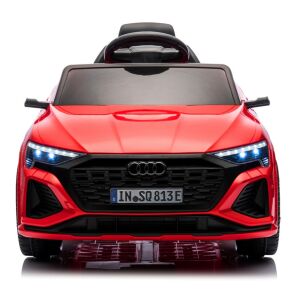 Piros Audi SQ8 elektromos kisautó gyerekeknek, elülső nézet - R-Sport
