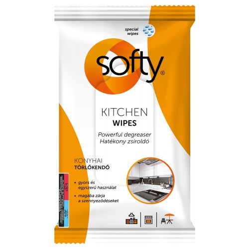 Softy Kitchen konyhai nedves törlőkendő 40 lapos
