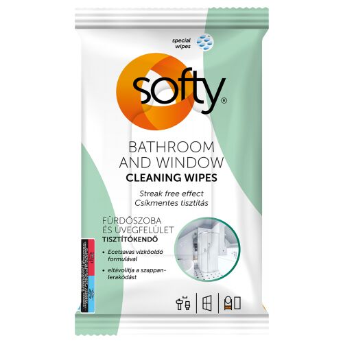 Softy Bathroom&Window fürdőszobai- és üvegfelület nedves törlőkendő 40 lap