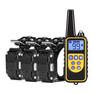 Elektromos Nyakörv,3 kutyának, kutyakiképzéshez, hatótávolság 800 m, újratölthető, vízállóság IP67, gumielektródák, bőrkímélő, állítható méret, 21-67 cm