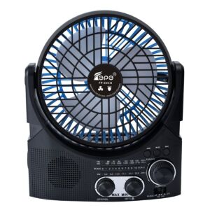 Napelemes Bluetooth hangszóró 6 hüvelykes ventilátorral, LED izzó AM/FM/SW kapcsolóval, LED rádió (FP-335-S)