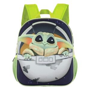 Plecak Star Wars The Mandalorian Tour 3D, zielony plecak z wzorem Baby Yoda, widok z przodu - Plecak, torba Ovis