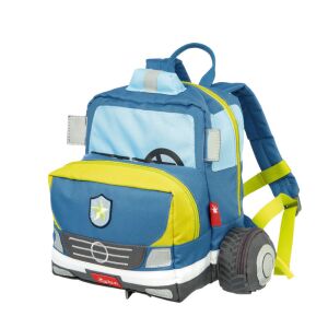 Kinderrucksack Polizeiauto mit Rädern und 3D-Details, Sigikid