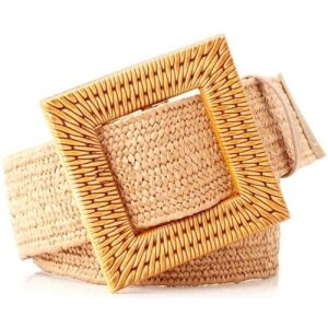 Szalma széles rugalmas ruhaöv Négyzet alakú csat 129689578 - Női öv