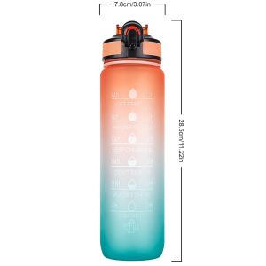 <product_name>Pevná športová fľaša 1l bez BPA</product_name> fľaša na vodu s časovými značkami a slučkou na nosenie - Preprava jedla a nápojov