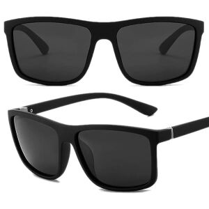 Férfi napszemüveg szögletes polarizált lencsékkel, UV-400 szűrővel, fém zsanérokkal