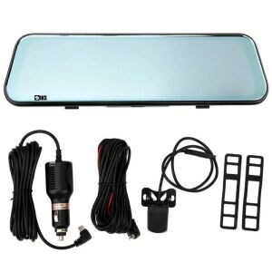 SIKS FULL HD 1080P tükör típusú autós műszerfal kamera, kettős, egyszerre rögzít elöl - hátul, teljes kijelző, 9,66 hüvelykes érintőképernyő, G-szenzor, rögzítés rögzítése, éjszakai látás, 17 129690416 - SIKS