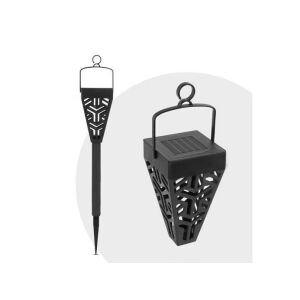 Szolár akasztható vagy leszúrható kert lámpa geometrikus mintával, fekete színben - Nonbrand Napelemes lámpa