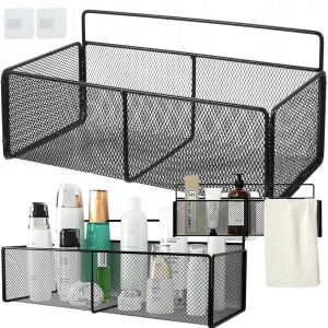 Depozitare metal cu raft suspendat - design coș negru 129705796 - Raft pentru baie