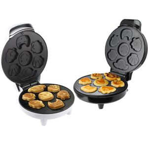 Elektromos gofrisütő 1200W – mintás sütőlapokkal (állatos, karácsonyi, mosolygós minták) 129731271 - Ostyasütő