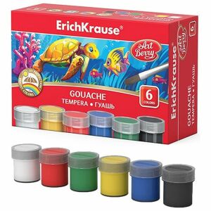 Erich Krause ArtBerry tempera készlet, 6 szín, 20ml/db, élénk színek gyerekeknek - Iskolakezdés, iskolaszer