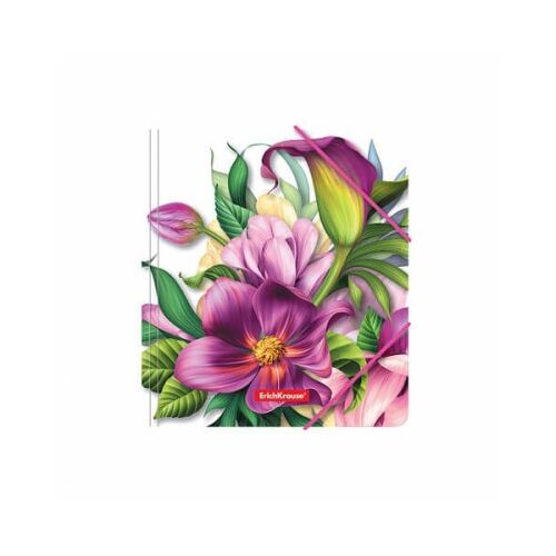 Erich Krause A5+ Tropical Flowers gumis mappa közelről