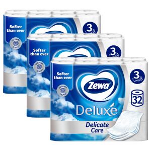 Zewa Deluxe Delicate Care 3 Ply Тоалетна хартия 3x32 ролки