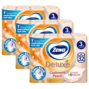 Zewa Deluxe Cashmere Peach 3 Ply Toilet Paper 3x32 rolls
