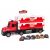 Piros interaktív autó szállító teherautó 6 fém autóval