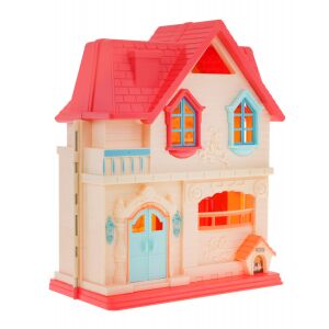 Interaktív babaház kiegészítőkkel, Műanyag, Fény- és hangeffektusok, 48 x 7 x 31 cm, Többszínű