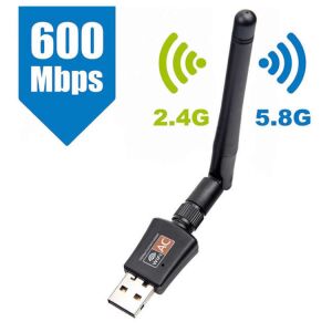 Adaptor WiFi USB 600Mbps Dual Band 2.4/5.8Ghz cu antenă detașabilă - Routere Wi-Fi, adaptoare
