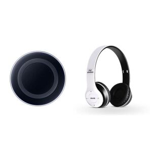 Pachet Incarcator Wireless universal qi chraging pad + Casti bluetooth cu microfon Selling P47 Radio 129756094 - Încărcătoare wireless