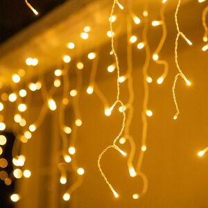Luminițe de Crăciun LED de 20m, 500 luminițe albe calde, luminițe de gheață, pentru interior și exterior - Ghirlande luminoase