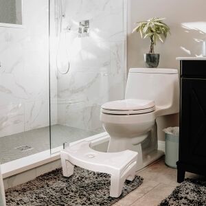 Weißer Toilettenhocker,  Hocker für die Toilette,  Toilettenfußstütze,  Toilettentrittstufe,  Toiletten-Sitzverhöhung,  Badezimmerhocker,  Toilettenhocker für bessere Darmtätigkeit - Haus & Garten