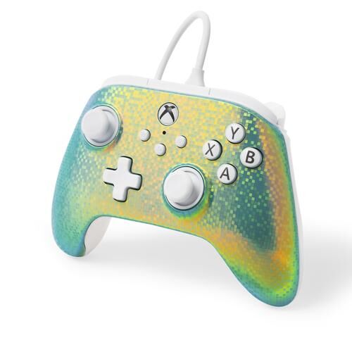 PowerA Advantage Wired Controller for Xbox Series X|S, Xbox One, PC, Disco Ball vezérlő, Disco Ball dizájnban, ferde nézetből