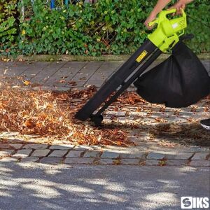 SIKS elektromos lombfúvó, 3 az 1-ben gyűjtőzsákkal, fúvó funkcióval, porszívóval és aprítóval, 3000 W teljesítmény, 270 KM/h fúvóteljesítmény, 14 Cbn/perc levegőmennyiség, fekete zöld 139836784 - SIKS