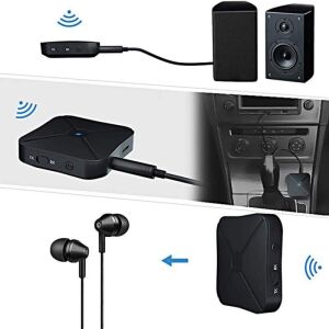 SIKS KN319 audio adó és vevő, 2 az 1-ben, vezeték nélküli, Bluetooth 5.0 kompatibilis, sztereó audio, 3,5 mm-es jack, PC-hez, TV-hez, laptophoz, autóhoz, fekete 136261344 - SIKS
