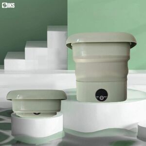 SIKS Mini Hordozható Összecsukható Mosógép, zöld, kompakt design - SIKS