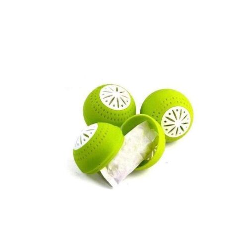 SIKS légfrissítő gömb készlet a hűtőszekrényhez, 3 db-os, levegő frissítésére és a zöldségek és gyümölcsök eltarthatóságának meghosszabbítására, zöld