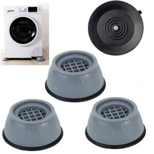 SIKS láb készlet, 4 db, rezgéscsillapító betét, zaj- és csúszásgátló támaszték háztartási gépekhez, bútorokhoz, sötétszürke 145851210 - Háztartási nagygép kiegészítő