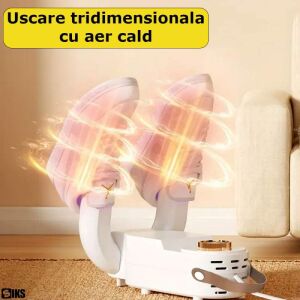 SIKS Elektromos Cipőszárítő UV Sterilizálóval, 360° Meleg Levegő Szárítással, Időzítővel és Intelligens Termosztáttal, Fehér - Cipőápolás