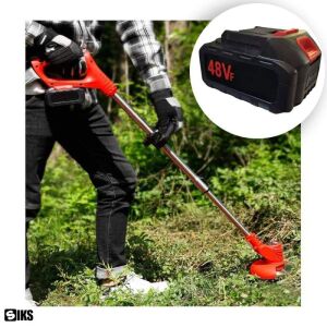 48V 2 PIN tartalék akkumulátor kompatibilis SIKS fűnyíróval, fűnyíróval, láncfűrésszel, minifűrésszel, nagynyomású mosóval, fekete 139816307 - SIKS