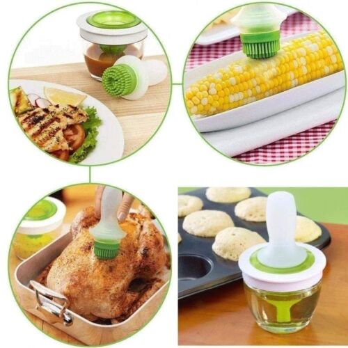 SIKS kefe pumpával és szilikonolajos ecsettel, olajhoz, Oliviera tállal, 148 ml, fehér-zöld 136258821