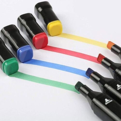 24 db SIKS többszínű marker készlet 2 fejjel, marker típussal, alkohol alapú tintával, fekete táskával és műanyag tartóval