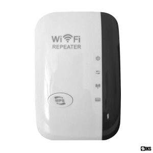 SIKS vezeték nélküli adapter, hatótávolságú Wi-Fi jelerősítő, 2,4 GHz, 300 Mbps, 10 m-es lefedettség, LAN-nyílás, fehér 145433170 - Jelerősítő