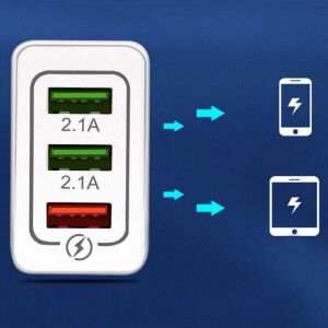 SIKS csatlakozó 3 micro USB port telefonhoz, hálózati adapterhez, fehér 145851314 - SIKS