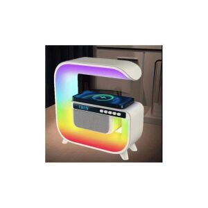 SIKS vezeték nélküli töltőállomás 3 az 1-ben RGB lámpával, Bluetooth hangszóró, G3, hangszóró 5 W, töltés 15 W, digitális óra ébresztővel, környezeti fények, zeneszinkronizálás, USB, FM rádió 145851139 - SIKS