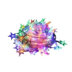Instalatie Craciun cu baterii, 3 metri, 20 LED-uri tip Stea, fir Transparent, Multicolor, Flippy 129768979