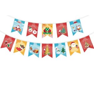Decoratiune de Craciun, Flippy, Tip Banner, 12 Piese, pentru Usa sau Perete, Multicolor, Sfoara Inclusa, Model B 129769195