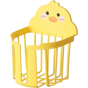 Żółty koszyk do przechowywania na ścianie w kształcie kaczki, do łazienki lub kuchni - Dom i ogród