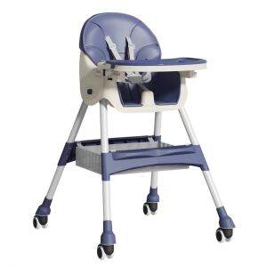 Flippy Baby Hochstuhl mit 5-Punkt-Sicherheitsgurt, blau - Flippy