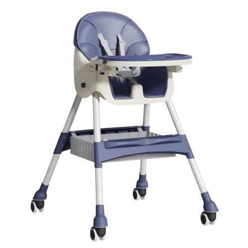 Flippy Baby Hochstuhl mit 5-Punkt-Sicherheitsgurt, blau