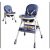 Flippy Baby Hochstuhl mit Rädern, blau, höhenverstellbar und Tablett