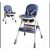 Flippy Baby Hochstuhl mit Rädern, blau, höhenverstellbar und Tablett