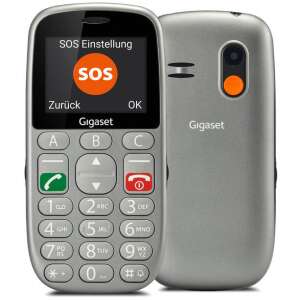 Gigaset GL390 silver senior mobile phone front and back view - Senior Phone