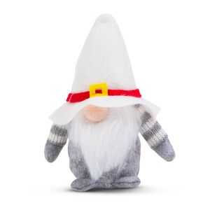 Gnom de Crăciun Stil Scandinav Textil 10x9x15cm Pălărie Albă - Ghirlande luminoase, Decoratiuni de Craciun exterioare, Decorațiuni pentru pomul de Crăciun, Decorațiuni de Crăciun și Costume de Moș Crăciun