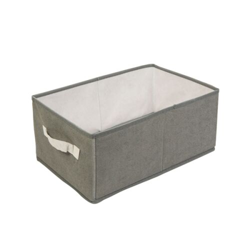 Textil tárolódoboz - 38,5 x 24 x 16,5 cm - szürke